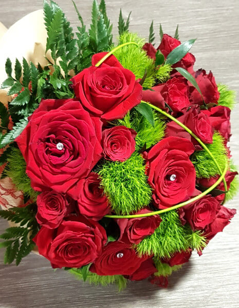 Bouquet rose rosse compatto - PICCOLO
