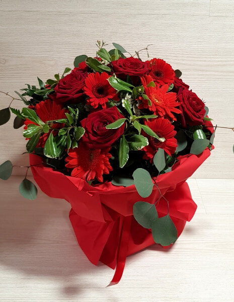 Bouquet fiori rossi per laurea - PICCOLO