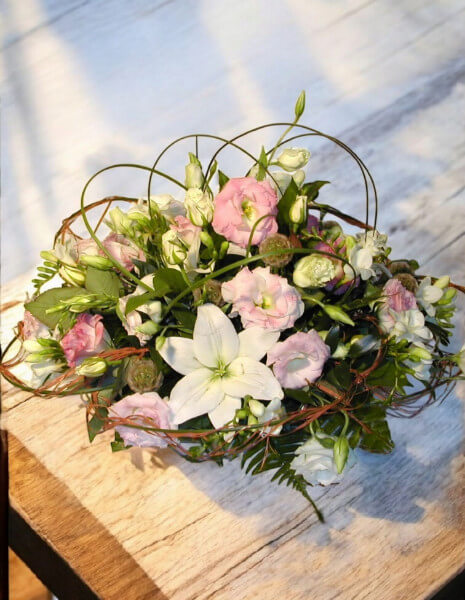 Centrotavola fiori toni del rosa - PICCOLO