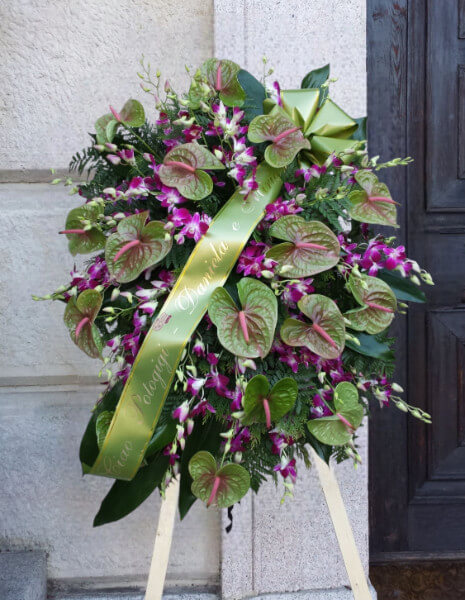 Cuscino fiori con Anthurium e Dendrobium - NORMALE
